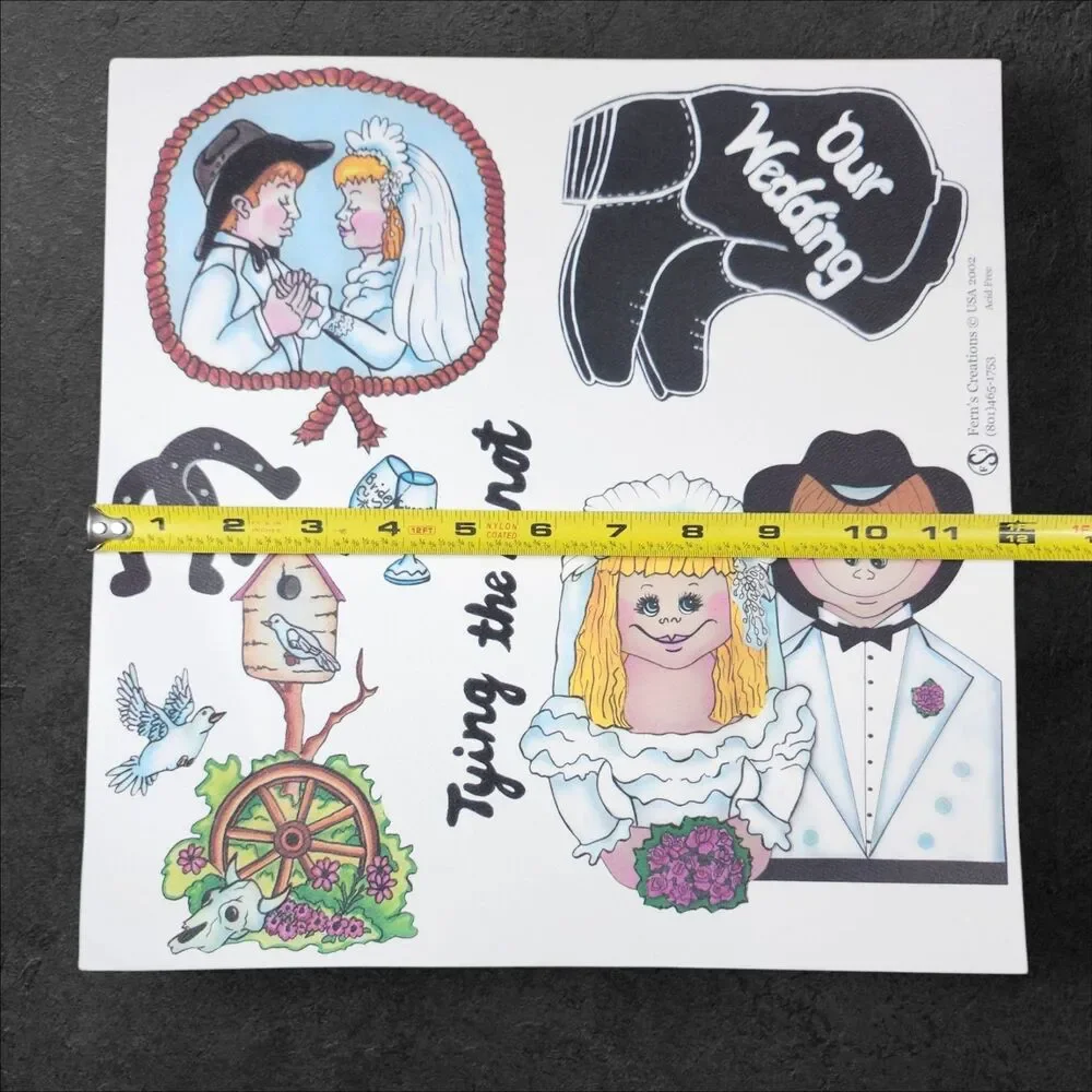 Vintage 2002 Ferns Creations 12x12 Scrapbook Paper Lot 27 Wedding Western Cowboy